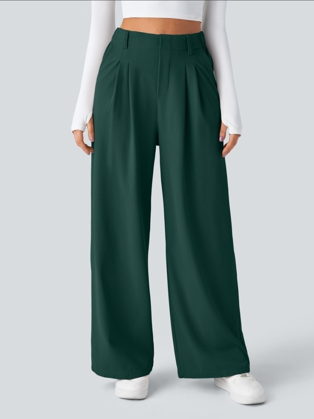 Halara Flex™ High Waisted Pocket Wide Leg Waffle Work Pants